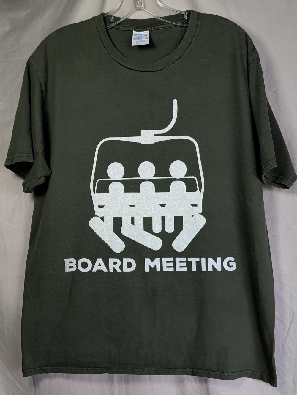 Port and Company Olive Green 'Board Meeting' Graphic Tee Snow Board